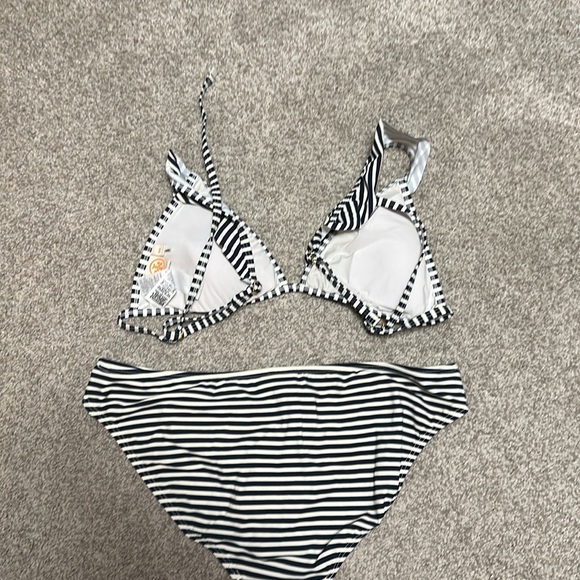 Tory Burch Navy Stripe Bikini with flutter sleeve Size M - Picture 2 of 2